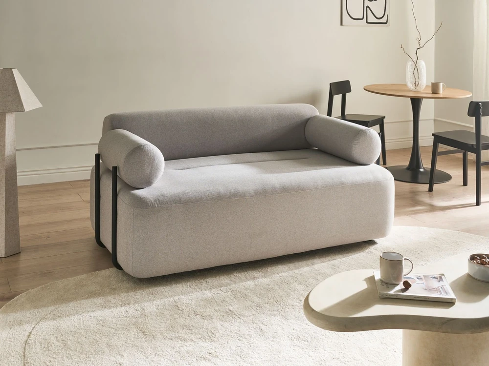 Beliani Dvivietė sofa ELVA šviesiai pilka