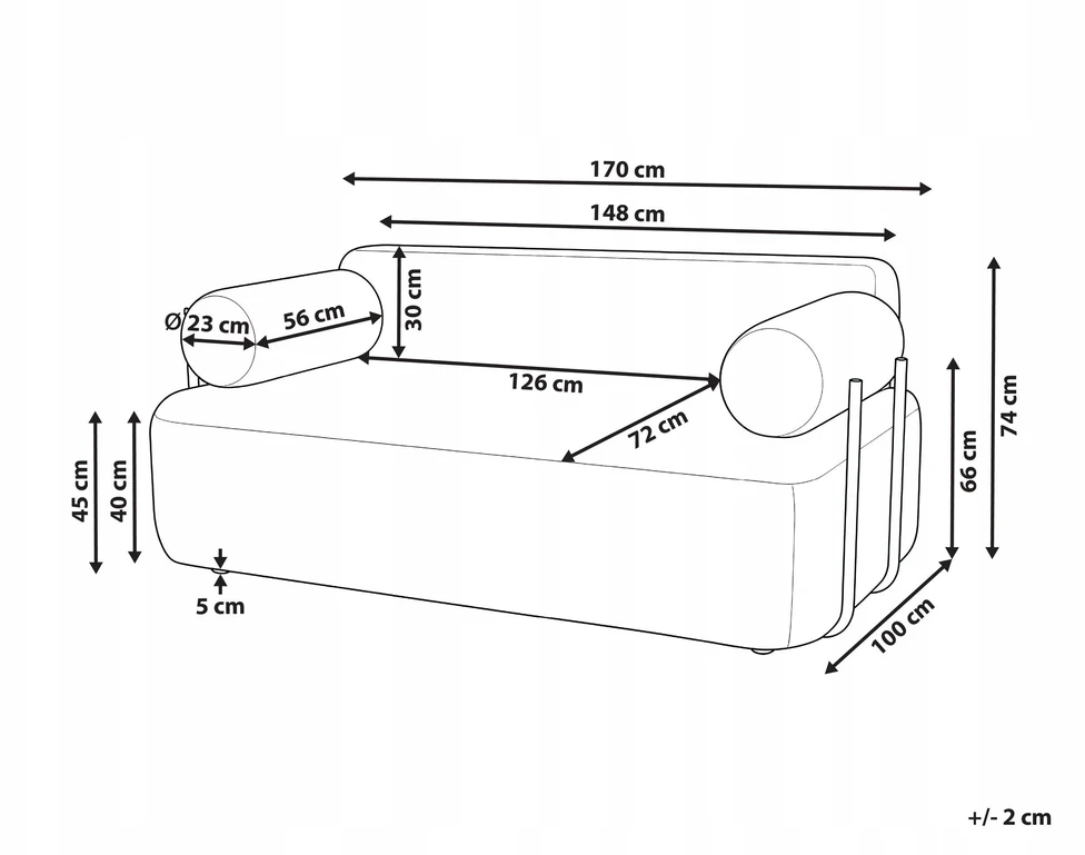 Beliani Dvivietė sofa ELVA, šenilis, tamsiai ruda