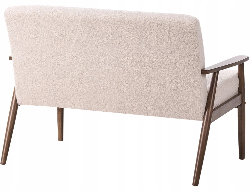 Beliani Dvivietė sofa ESRUM Boucle tamsiai ruda/smėlio spalvos