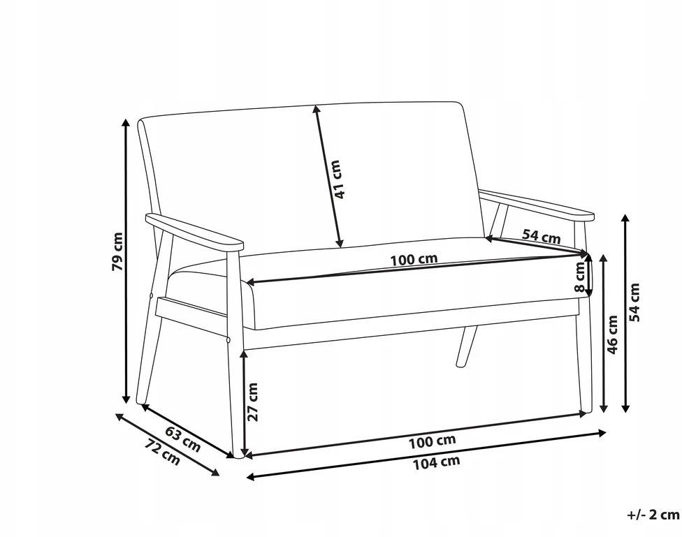 Beliani Dvivietė sofa ESRUM Boucle tamsiai ruda/smėlio spalvos