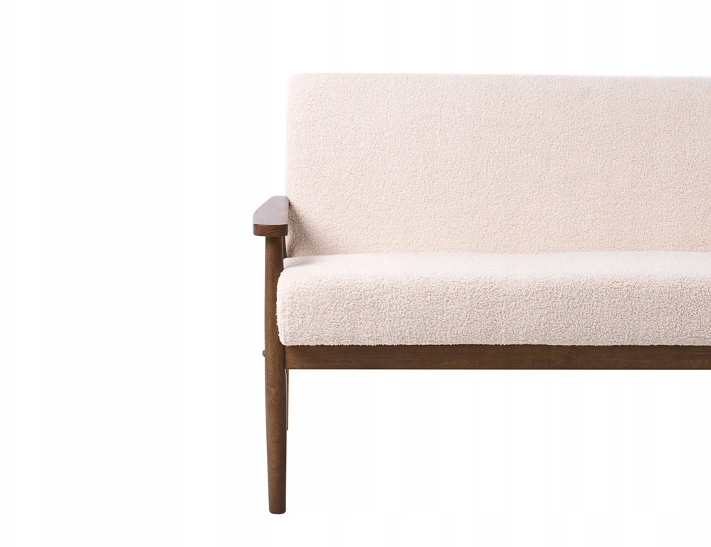 Beliani Dvivietė sofa ESRUM Boucle tamsiai ruda/smėlio spalvos