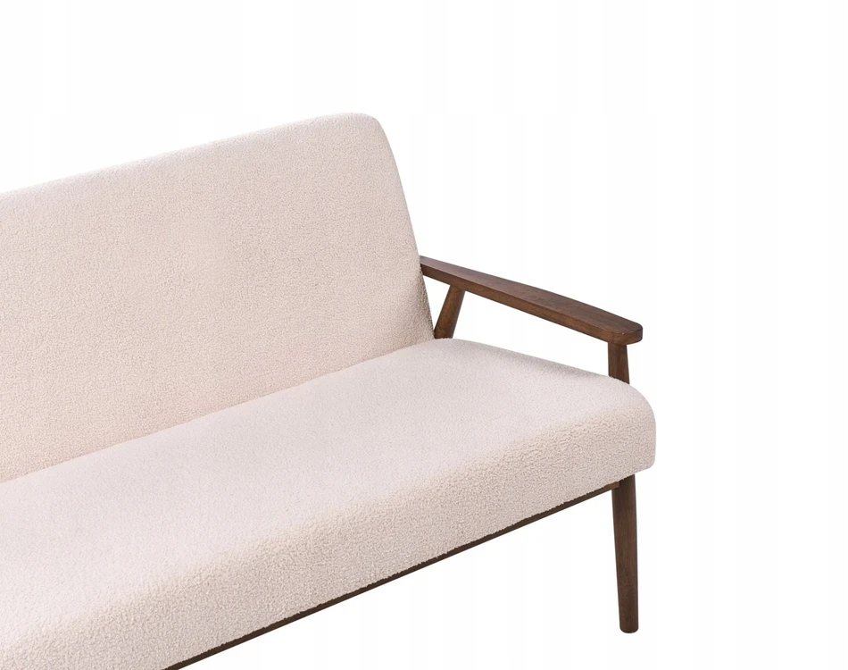Beliani Dvivietė sofa ESRUM Boucle tamsiai ruda/smėlio spalvos