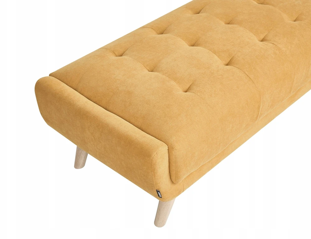Beliani Dviejų vietų sofa HABO, garstyčių spalvos, su otomane