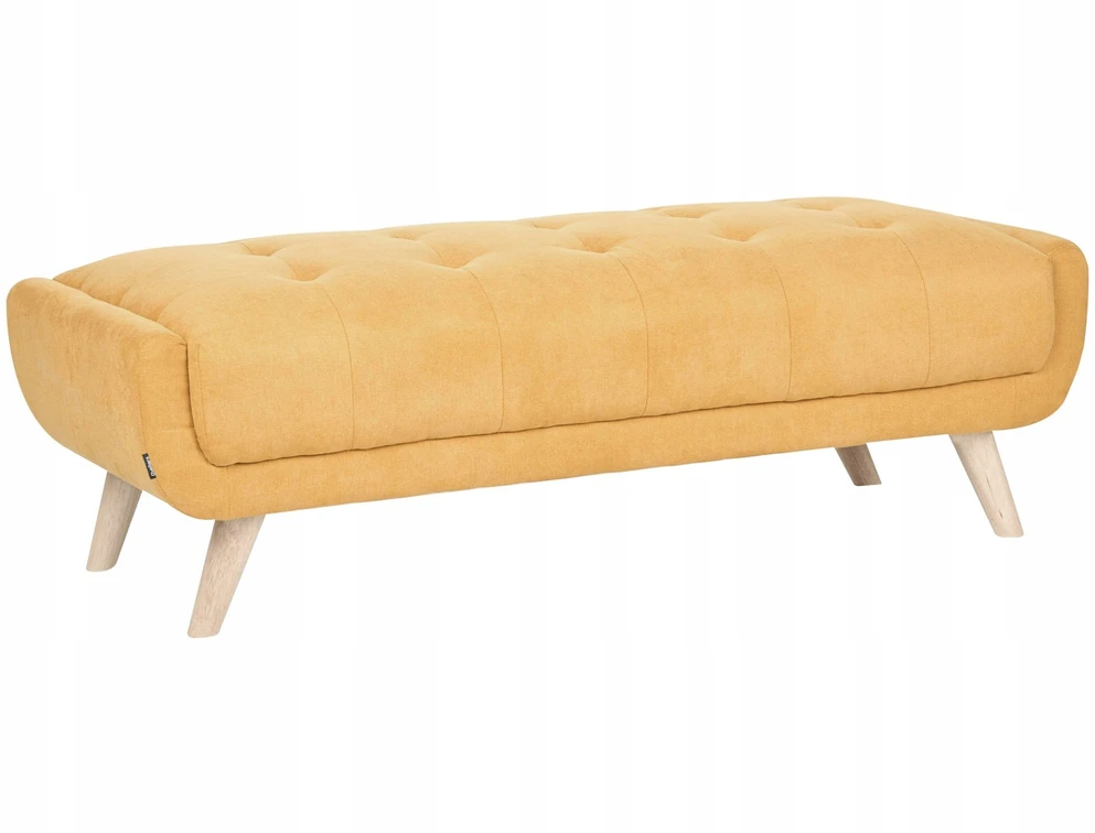 Beliani Dviejų vietų sofa HABO, garstyčių spalvos, su otomane