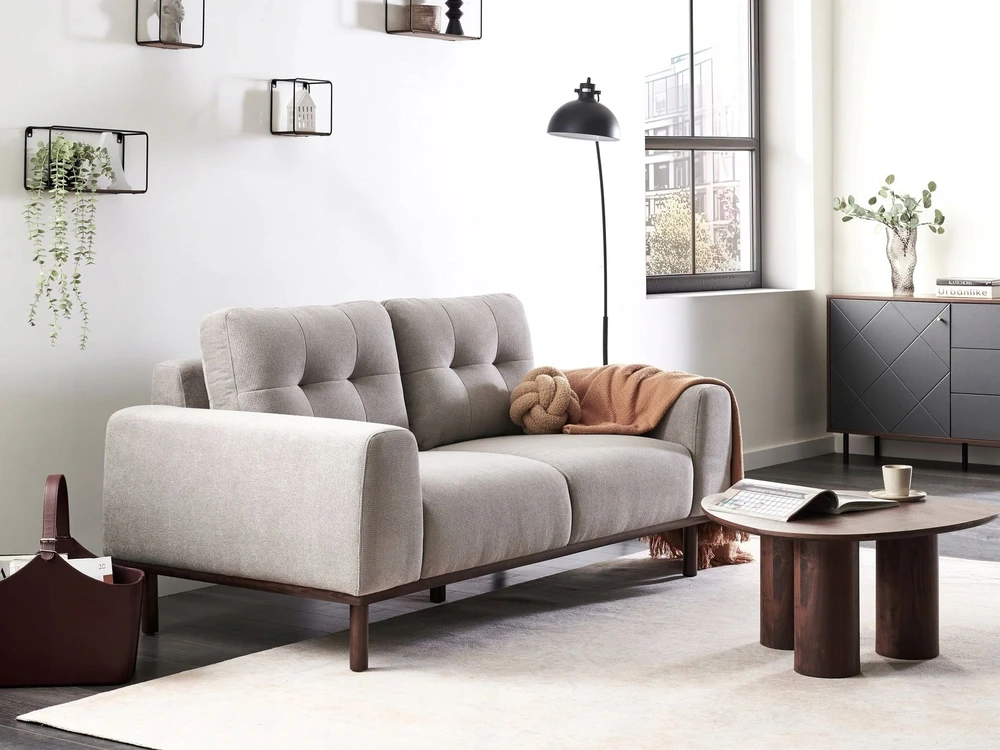 Beliani 2 vietų sofa LAURILA šviesiai pilka