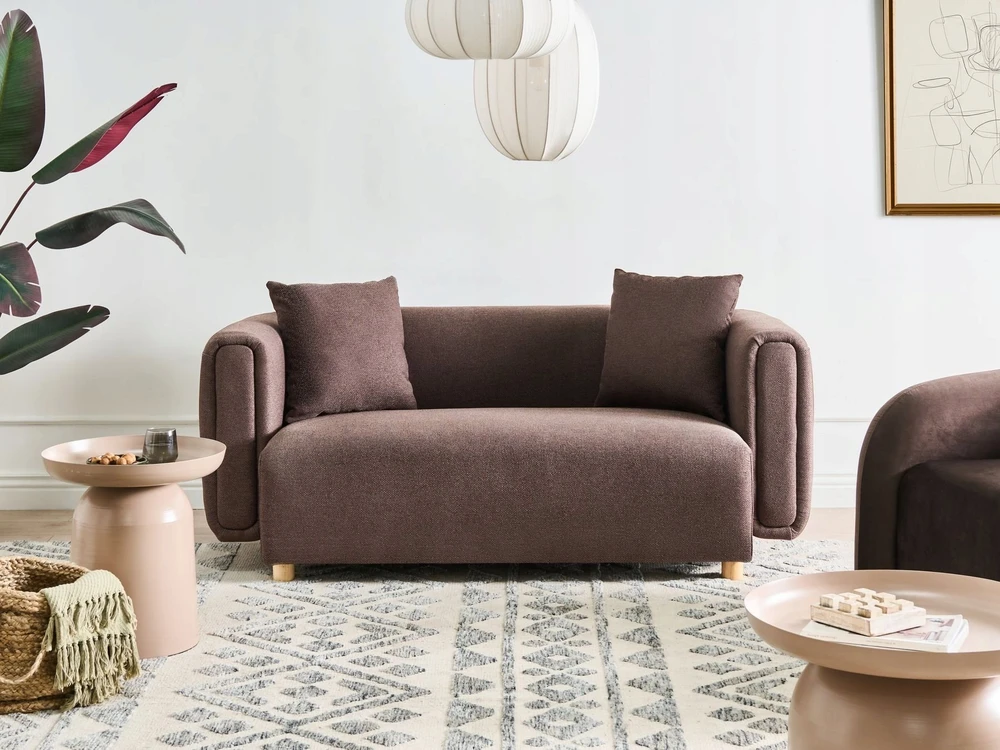 Beliani Dvivietė sofa LILLEROD tamsiai ruda