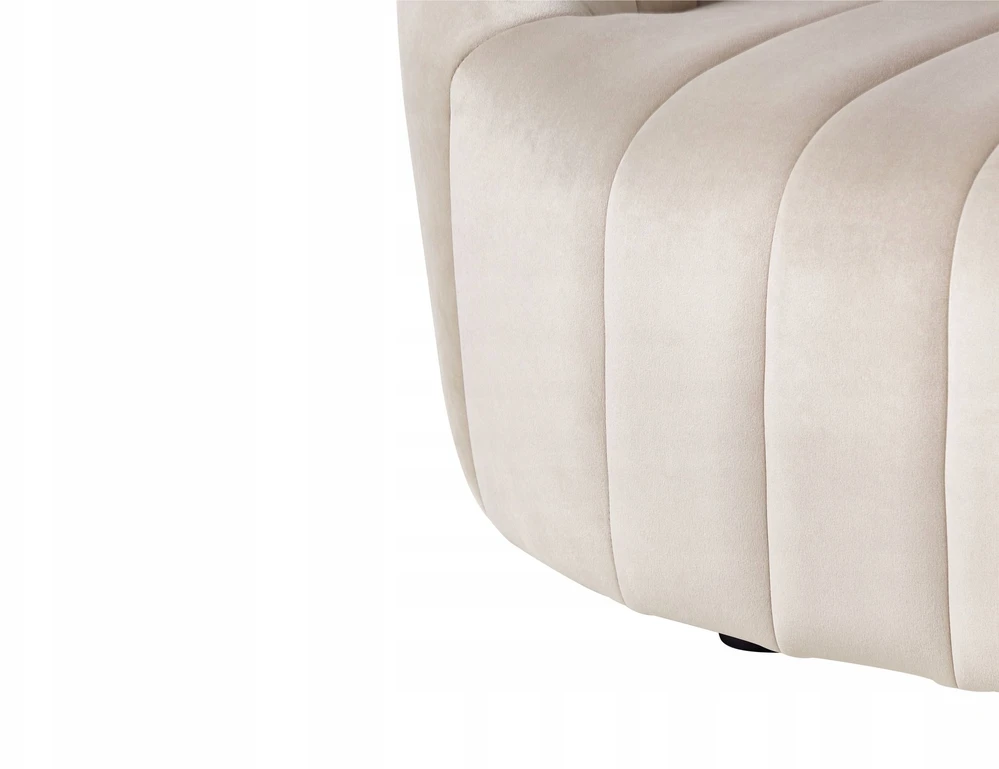 Beliani Dvivietė sofa MALUNG veliūrinė smėlio spalvos