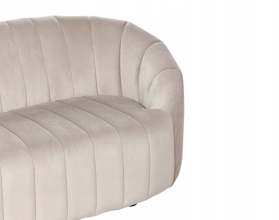 Beliani Dvivietė sofa MALUNG veliūrinė smėlio spalvos