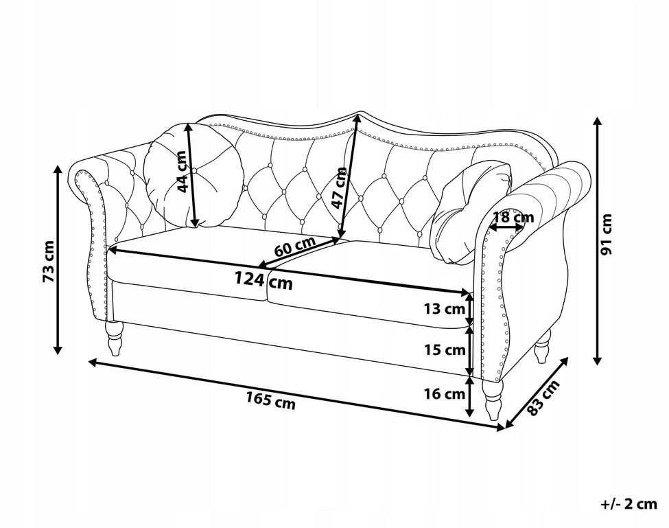 Beliani Dvivietė sofa SKIEN veliūrinė šviesiai smėlio spalvos