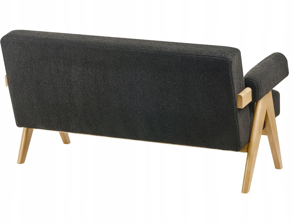 Beliani 2-vietė sofa TAMRE, boucle audinys, juoda / šviesi ruda
