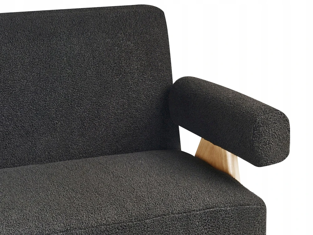 Beliani 2-vietė sofa TAMRE, boucle audinys, juoda / šviesi ruda