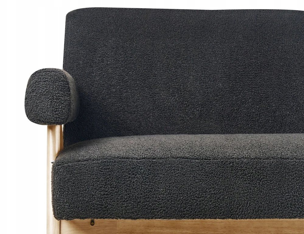Beliani 2-vietė sofa TAMRE, boucle audinys, juoda / šviesi ruda