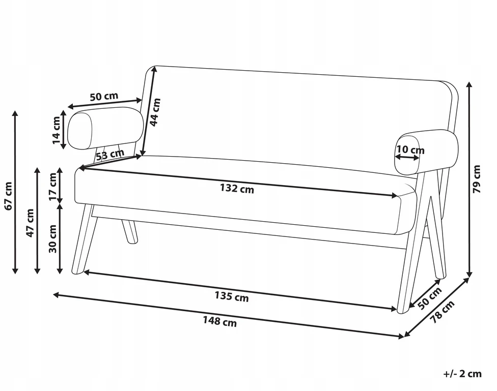 Beliani 2 vietų sofa TAMRE Boucle kreminė / šviesiai ruda