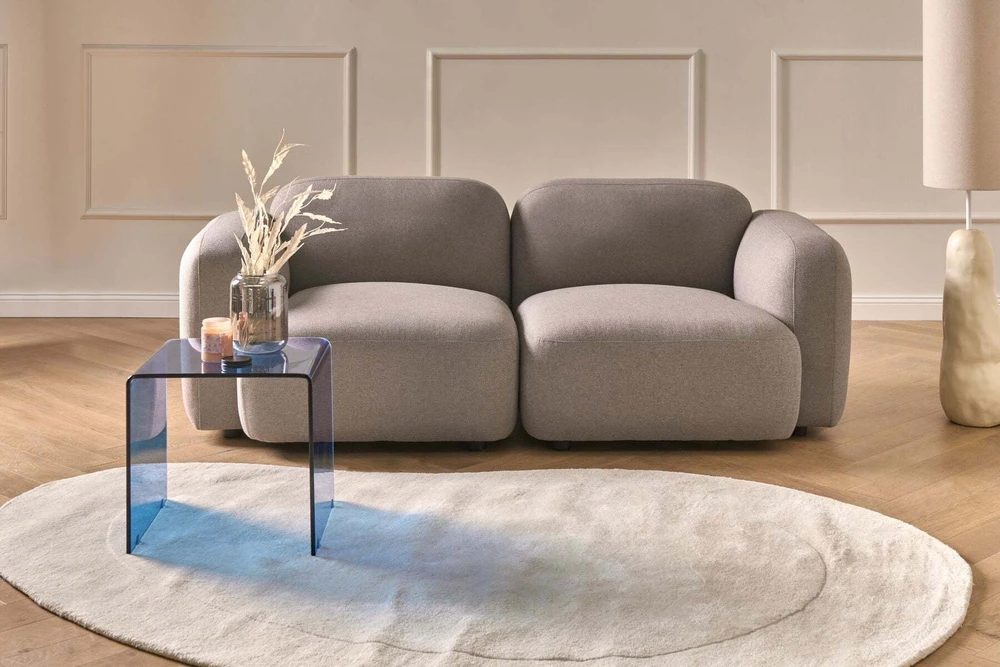 Beliani Trivietė sofa AFOSS smėlio ir pilkos spalvos