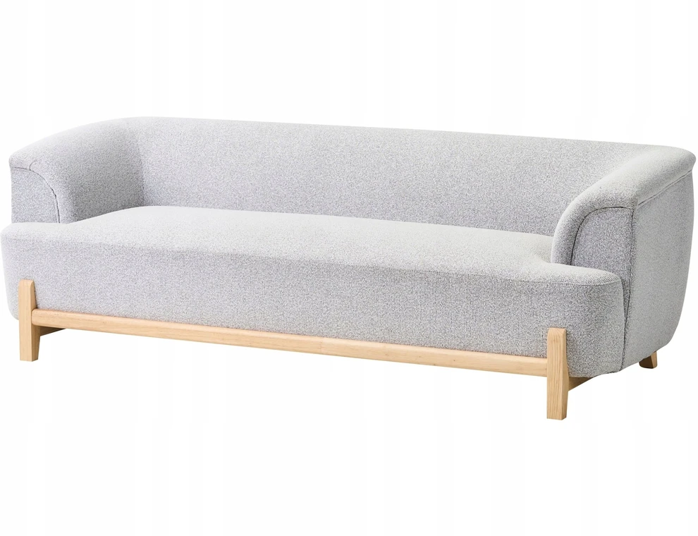 Beliani Trivietė sofa ALNOR šviesiai pilka