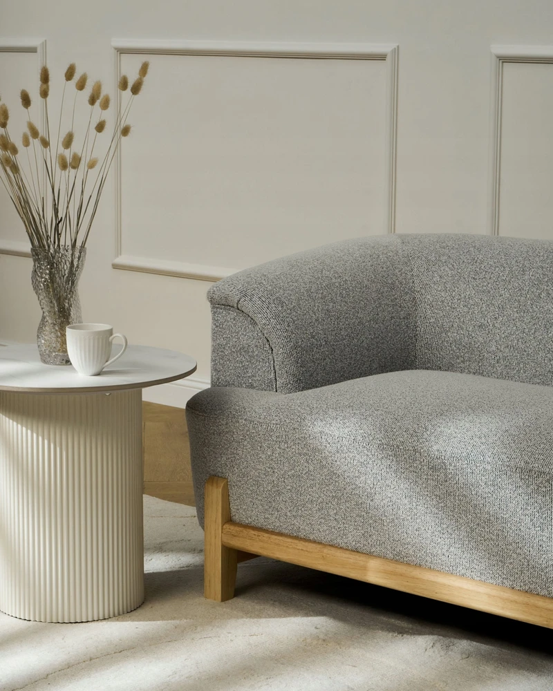 Beliani Trivietė sofa ALNOR šviesiai pilka