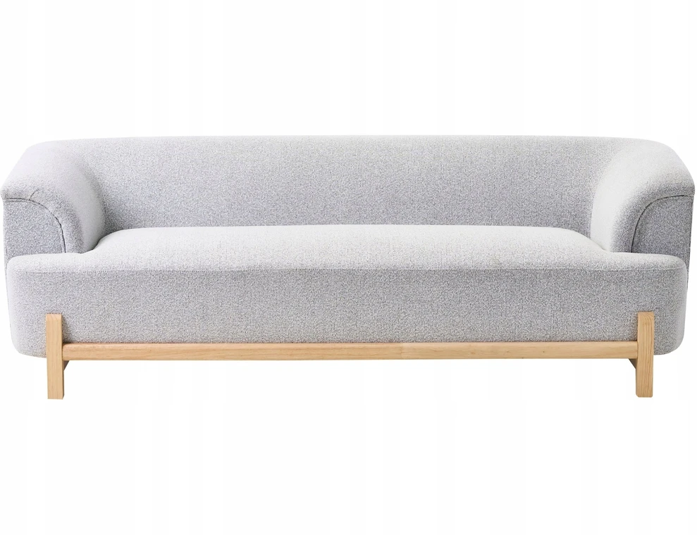 Beliani Trivietė sofa ALNOR šviesiai pilka