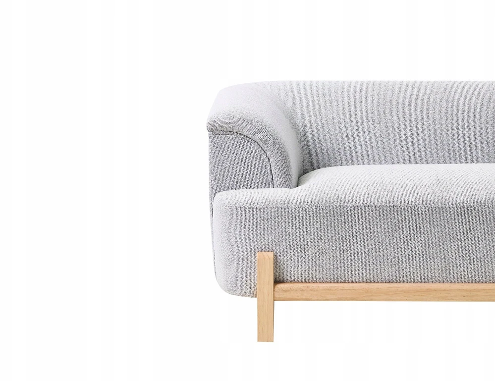 Beliani Trivietė sofa ALNOR šviesiai pilka