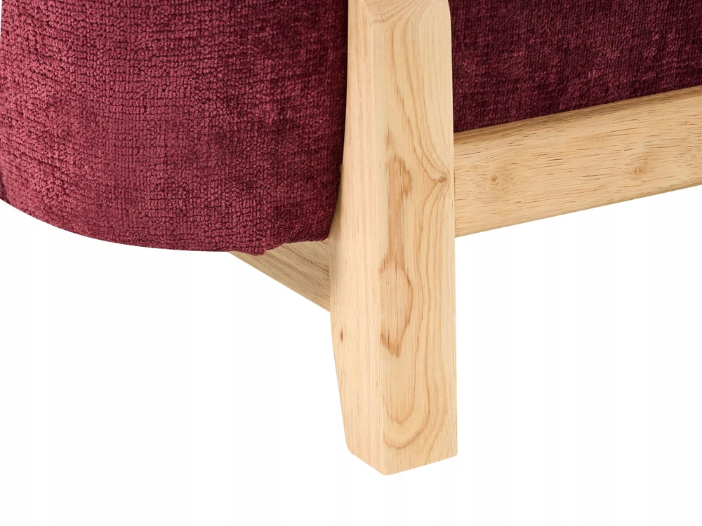Beliani Trivietė sofa ALNOR šenilinė burgundo spalvos