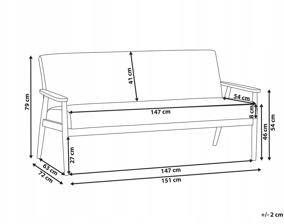 Beliani Trivietė sofa ESRUM tamsiai ruda/pilka