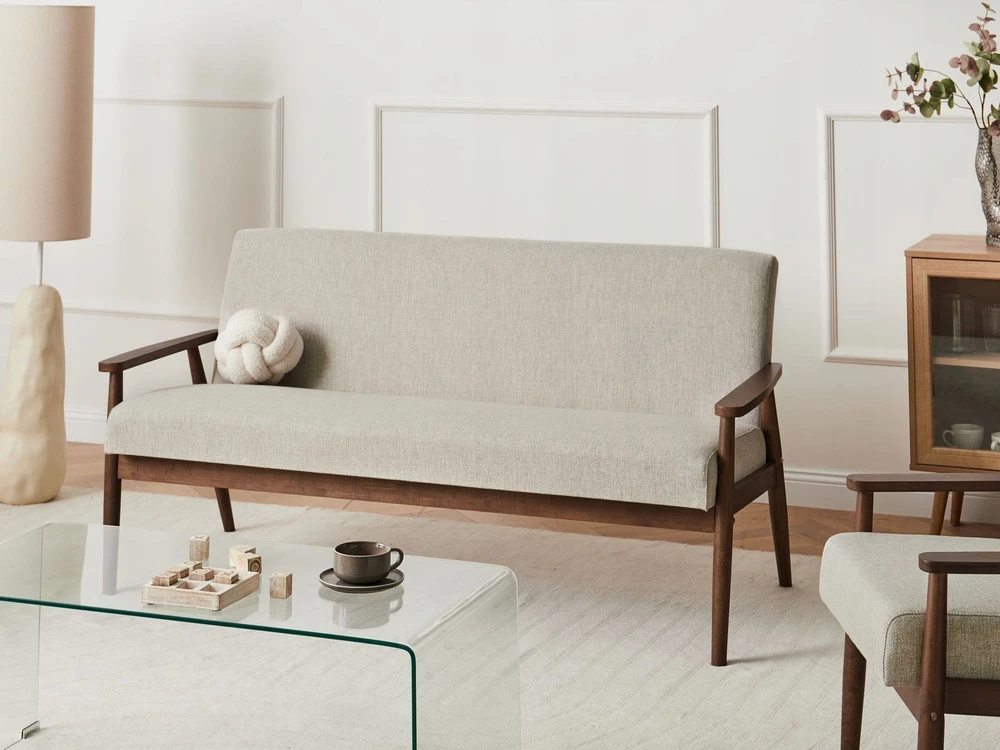 Beliani Trivietė sofa ESRUM tamsiai ruda/pilka