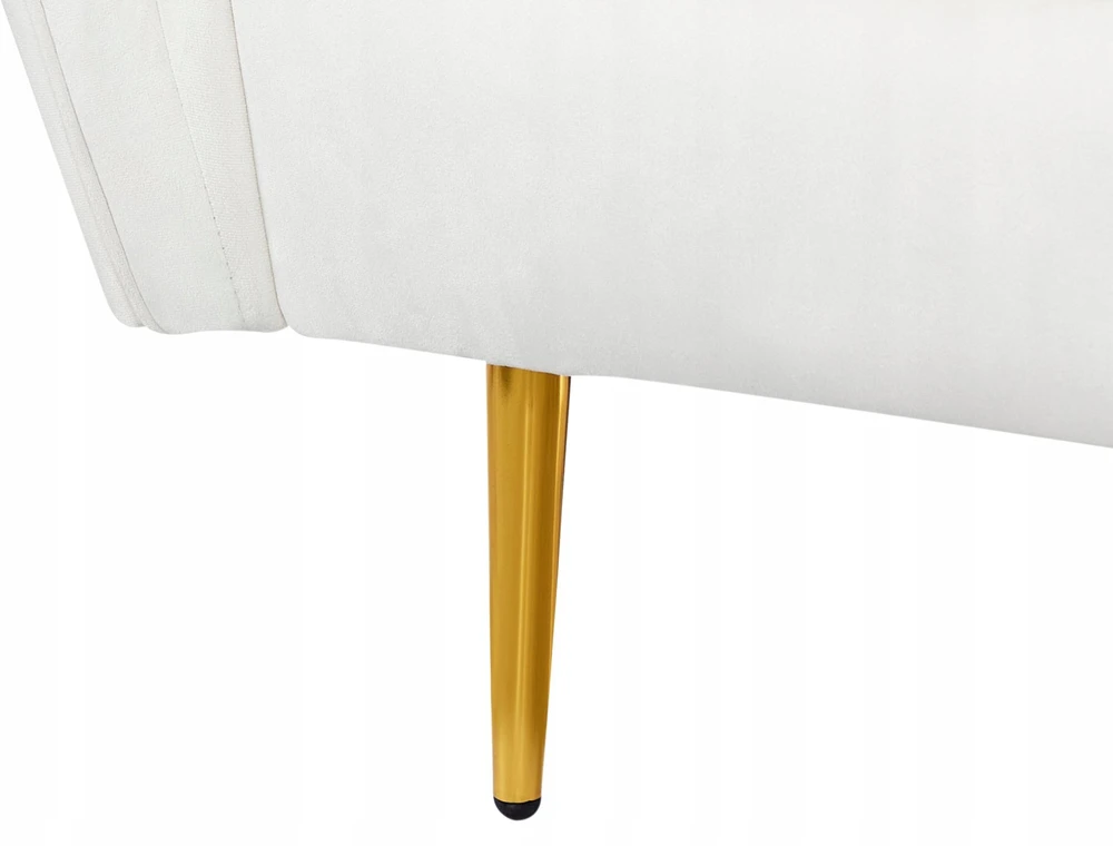 Beliani Trivietė sofa FREDERICA, veliūras, kreminė balta