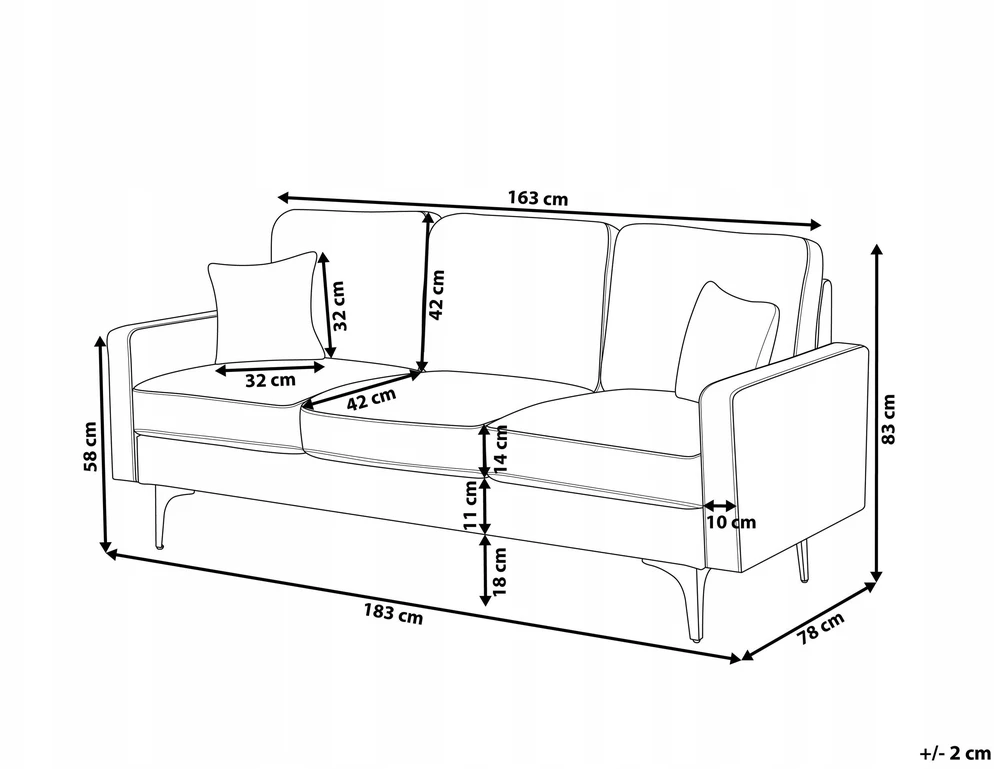 Beliani Trijų vietų sofa GAVLE Šviesi smėlio spalva