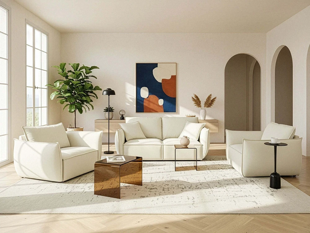 Beliani 3-vietė sofa KUNES šviesiai smėlio spalvos