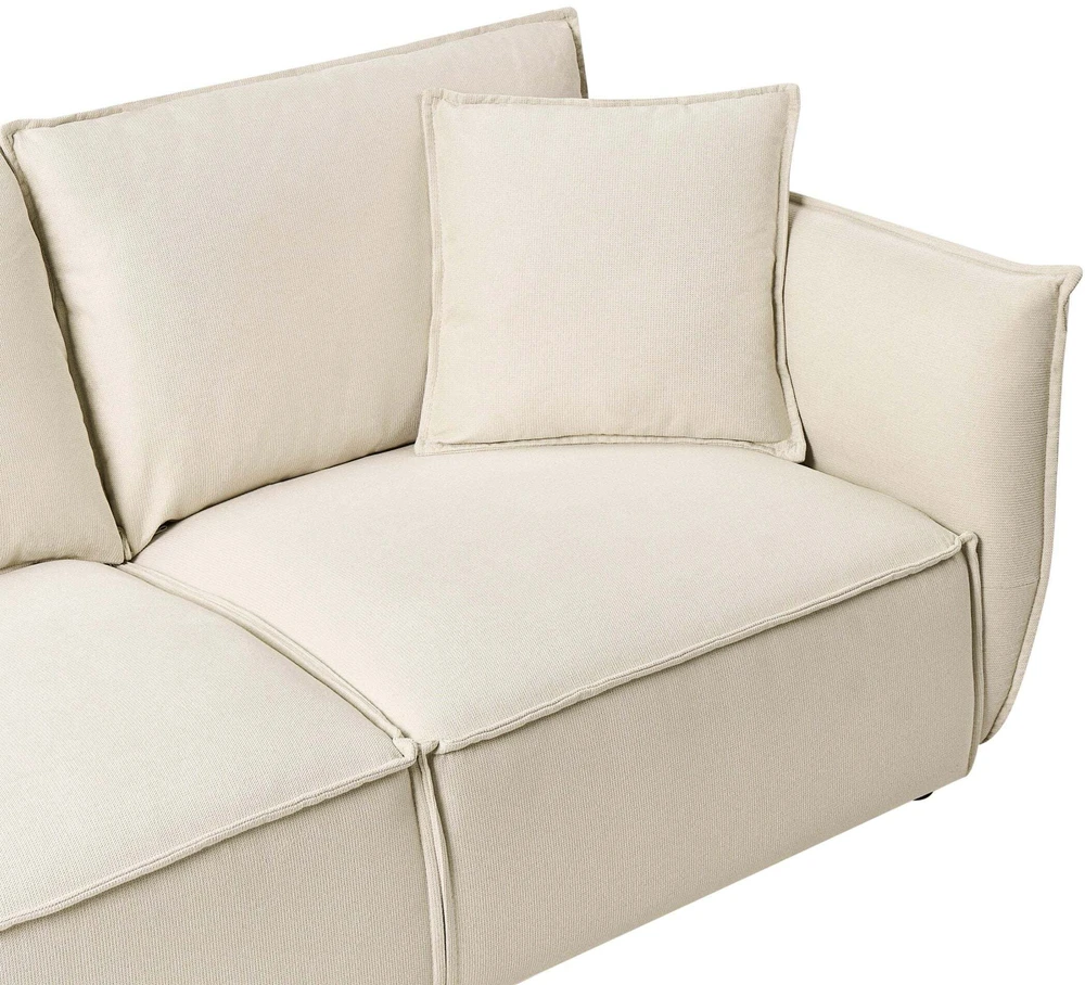 Beliani 3-vietė sofa KUNES šviesiai smėlio spalvos