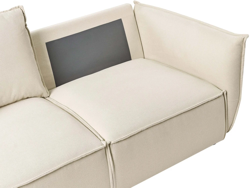 Beliani 3-vietė sofa KUNES šviesiai smėlio spalvos