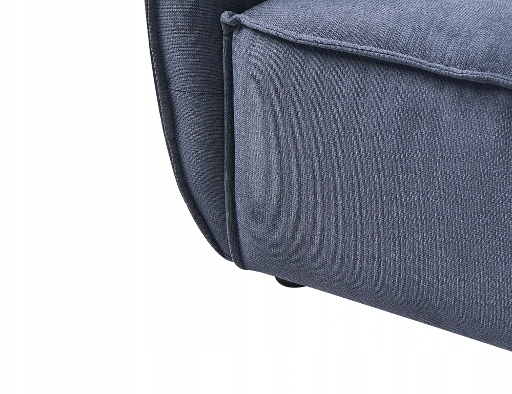 Beliani Trivietė sofa KUNES Tamsiai mėlyna