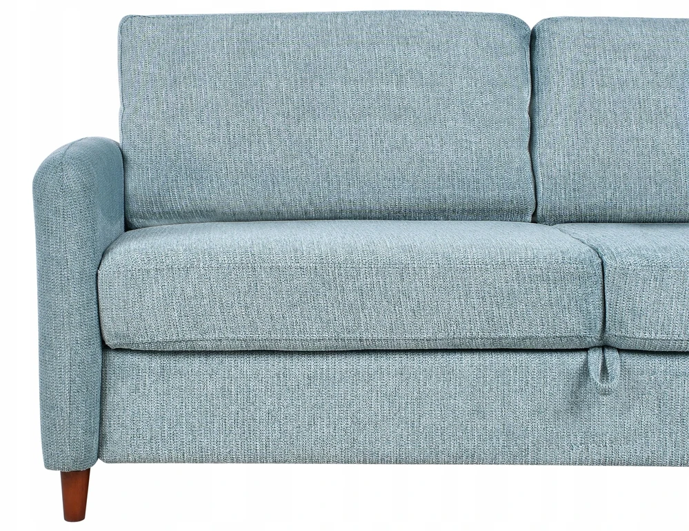 Beliani Trivietė sofa MARE mėlyna su daiktadėže
