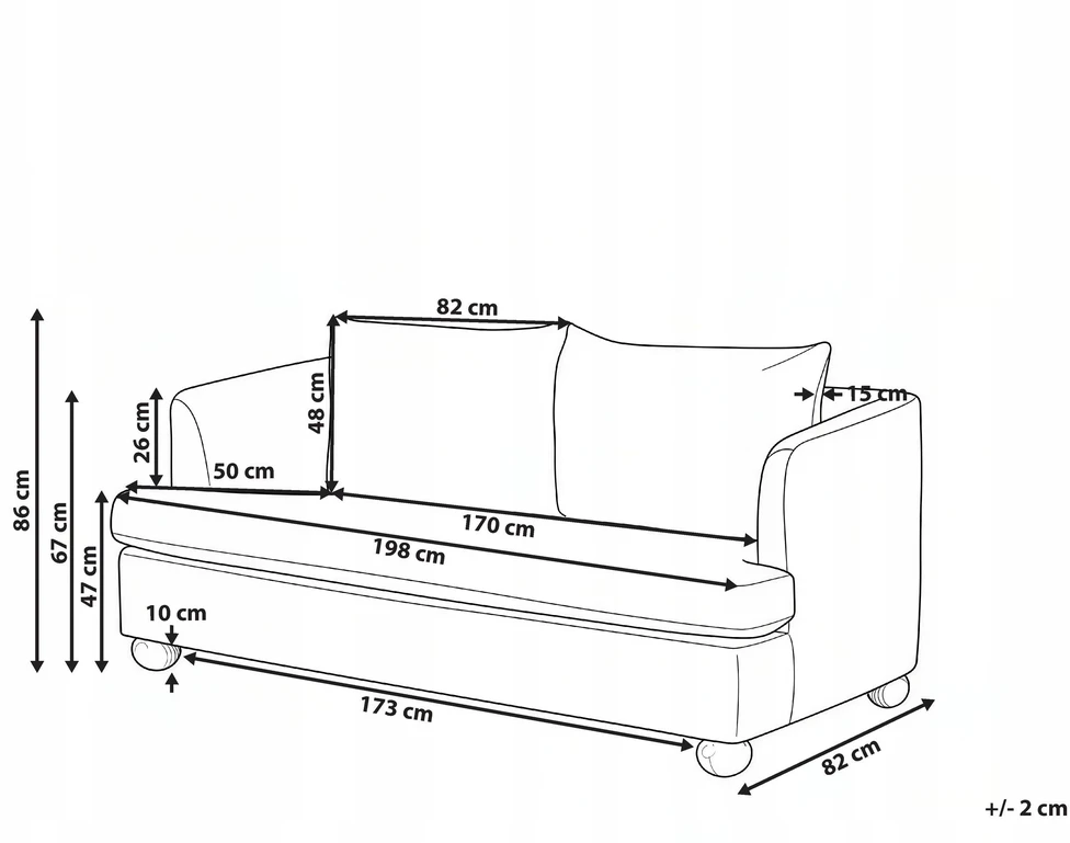 Beliani 3 vietų sofa RATTVIK Boucle smėlio spalvos