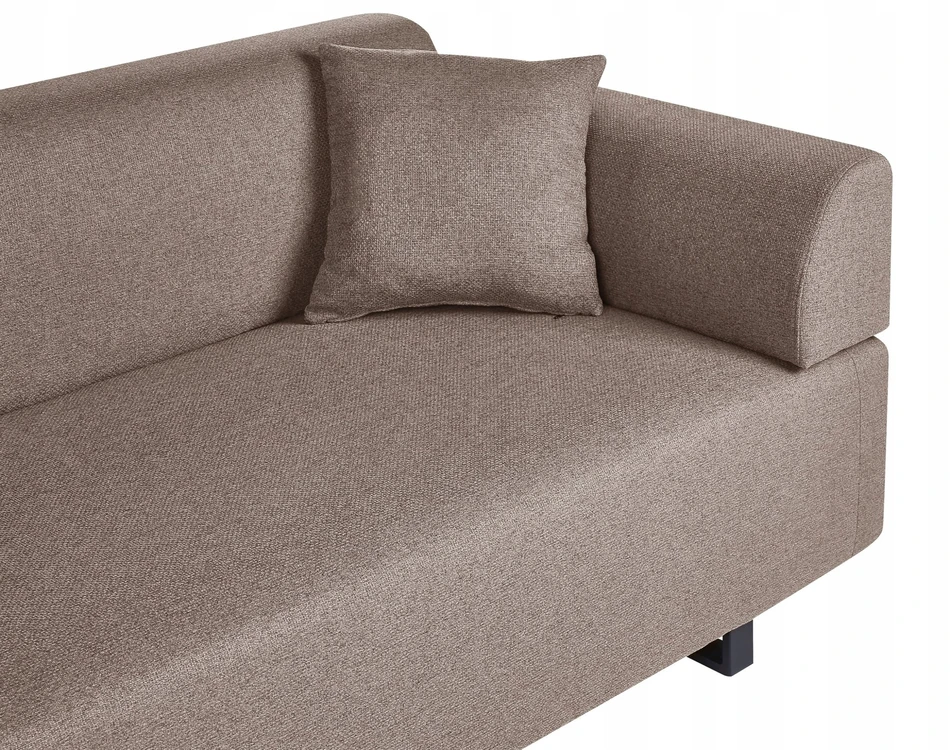 Beliani Trivietė sofa SOKNA smėlio ir pilkšvos spalvos su staliukais
