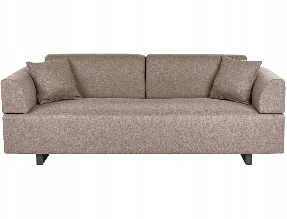 Beliani Trivietė sofa SOKNA smėlio ir pilkšvos spalvos su staliukais