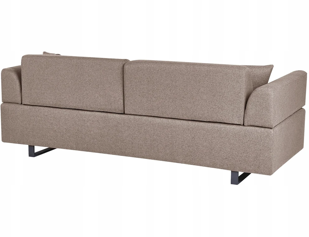 Beliani Trivietė sofa SOKNA smėlio ir pilkšvos spalvos su staliukais