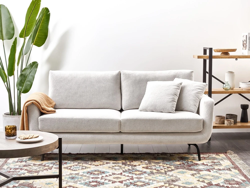 Beliani Trivietė sofa VESALA kreminės spalvos