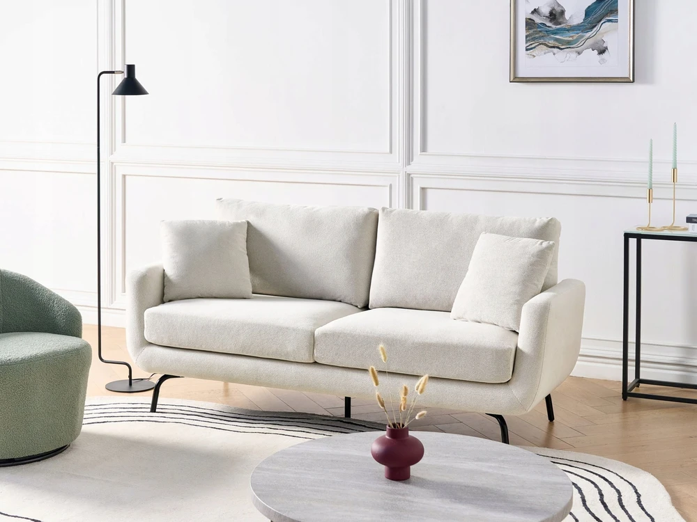 Beliani Trivietė sofa VESALA kreminės spalvos