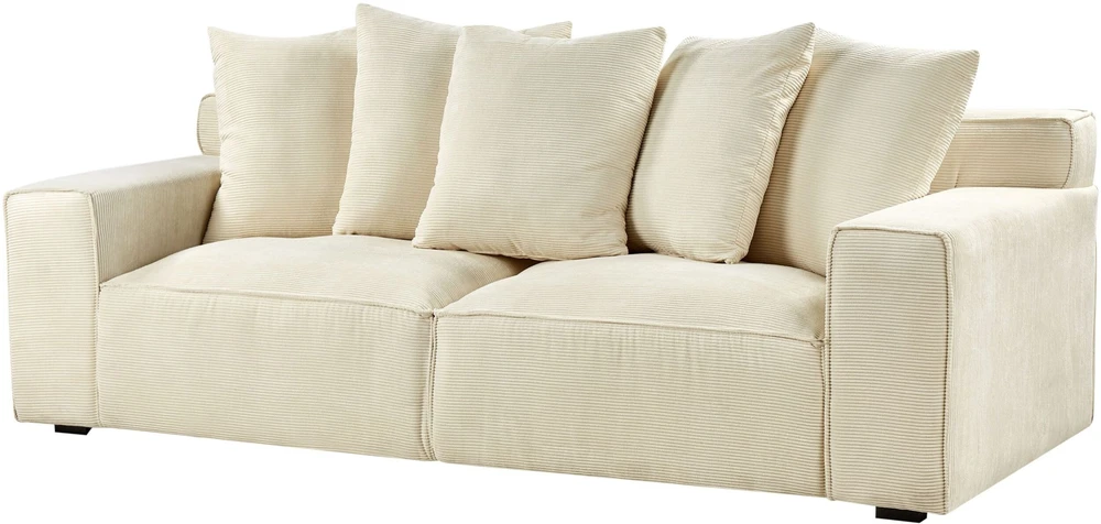 Beliani 3 vietų sofa VISKAN Velvetinis šviesiai smėlio spalvos