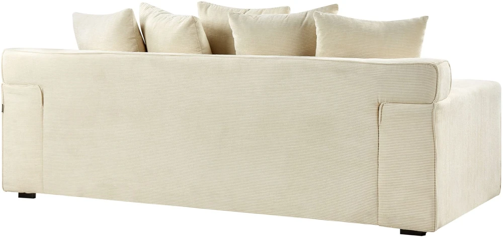 Beliani 3 vietų sofa VISKAN Velvetinis šviesiai smėlio spalvos