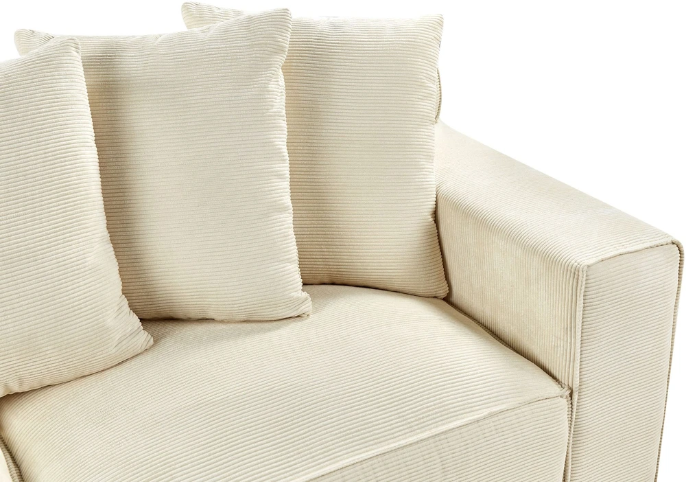 Beliani 3 vietų sofa VISKAN Velvetinis šviesiai smėlio spalvos