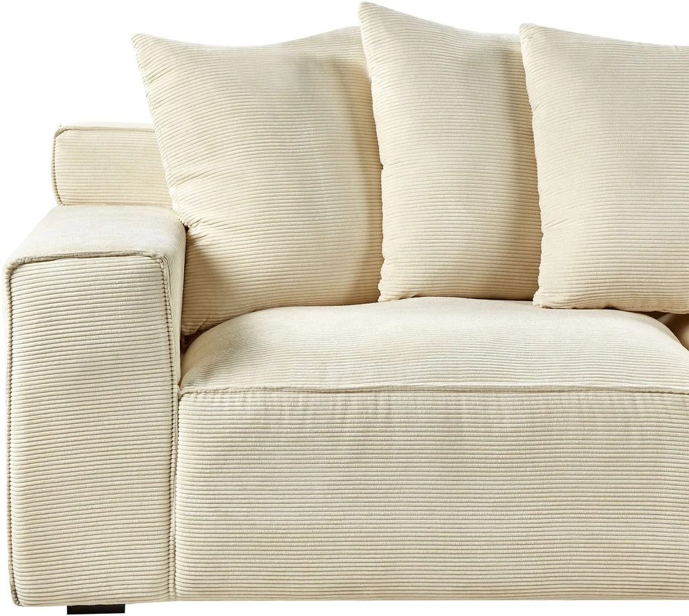 Beliani 3 vietų sofa VISKAN Velvetinis šviesiai smėlio spalvos