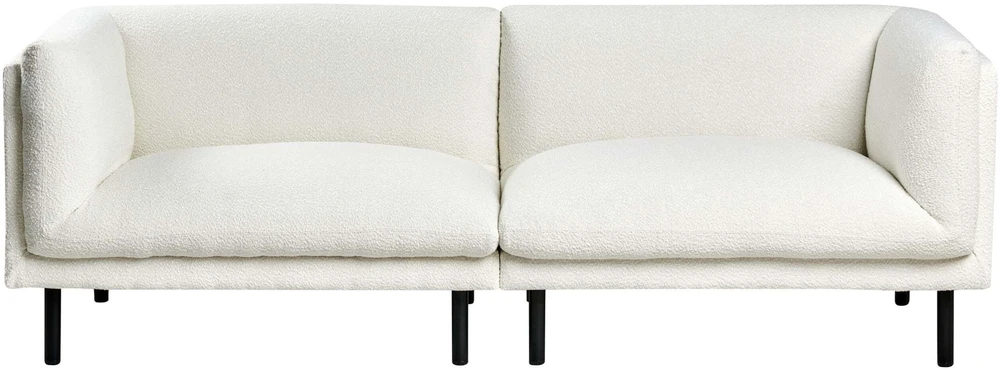 Beliani Trivietė sofa VORGOD Boucle Kreminės spalvos