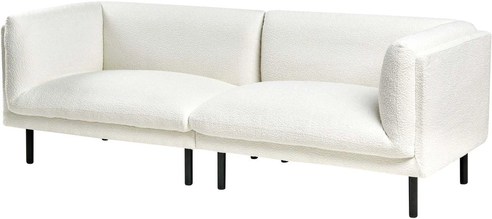 Beliani Trivietė sofa VORGOD Boucle Kreminės spalvos