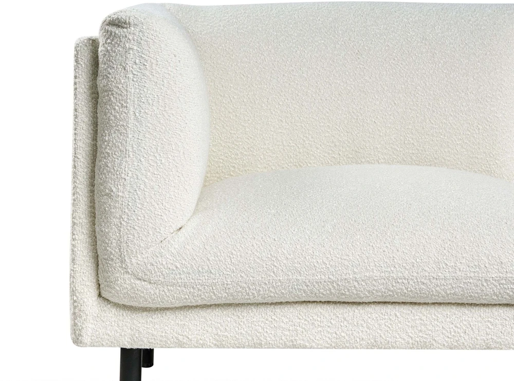 Beliani Trivietė sofa VORGOD Boucle Kreminės spalvos