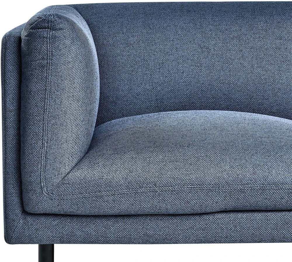 Beliani Trivietė sofa VORGOD tamsiai mėlyna