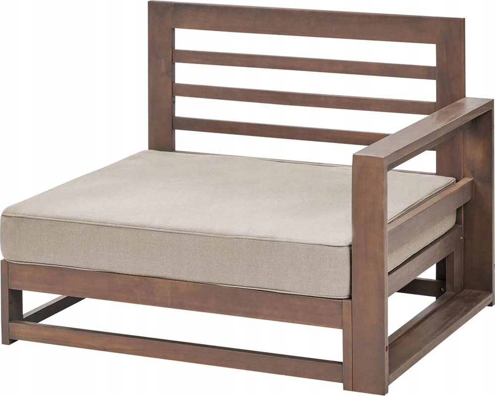 Lauko baldų komplektas Beliani 2 vietų sodo sofa TIMOR Modulinė, sertifikuota akacijos mediena, tamsiai ruda