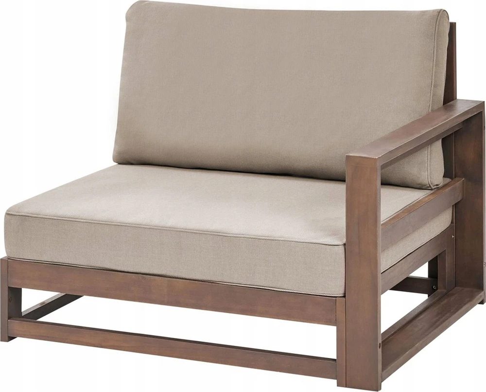 Lauko baldų komplektas Beliani 2 vietų sodo sofa TIMOR Modulinė, sertifikuota akacijos mediena, tamsiai ruda