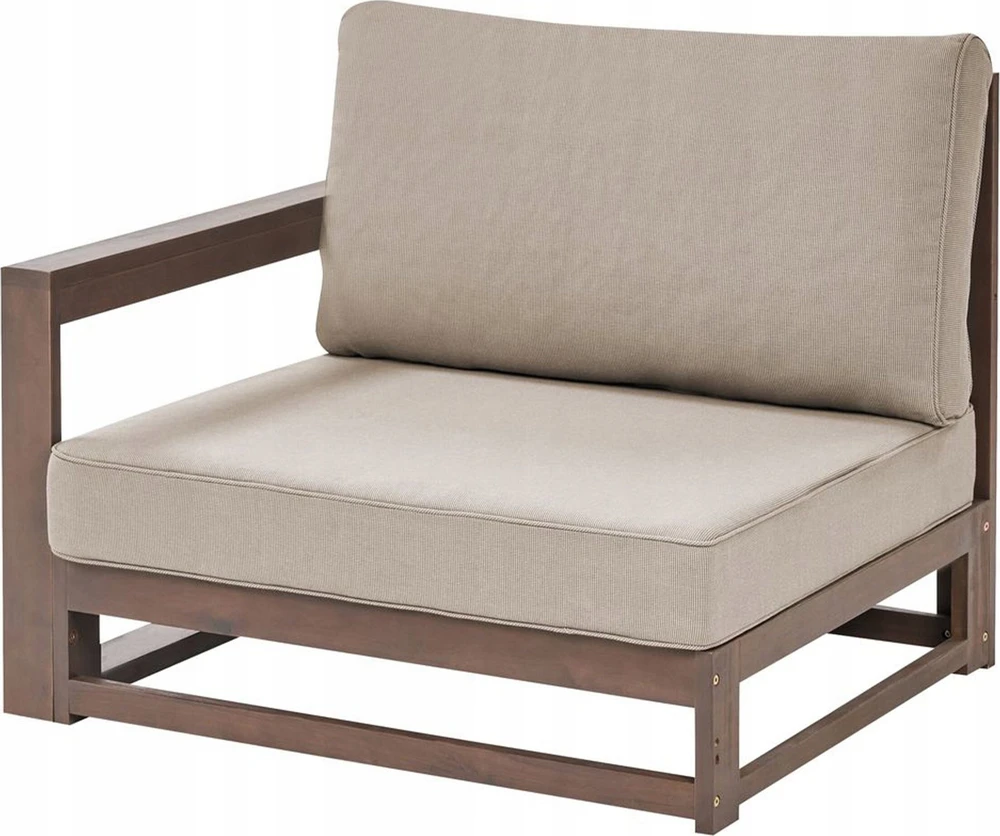 Lauko baldų komplektas Beliani 2 vietų sodo sofa TIMOR Modulinė, sertifikuota akacijos mediena, tamsiai ruda