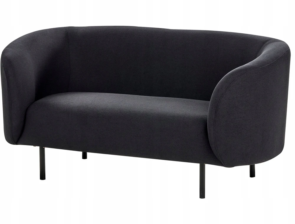 Beliani Dviejų vietų sofa LOEN, juoda